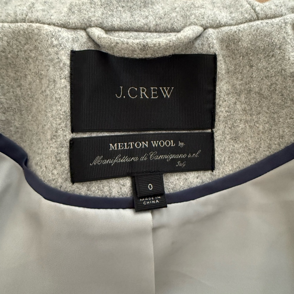 J. Crew Melton Wool Light Gray Jacket - Picture 2 of 7